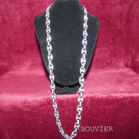 ⚡️FLASH SALE⚡️ White Gold Diamond Gucci Link Chain - Picture 1 of 1